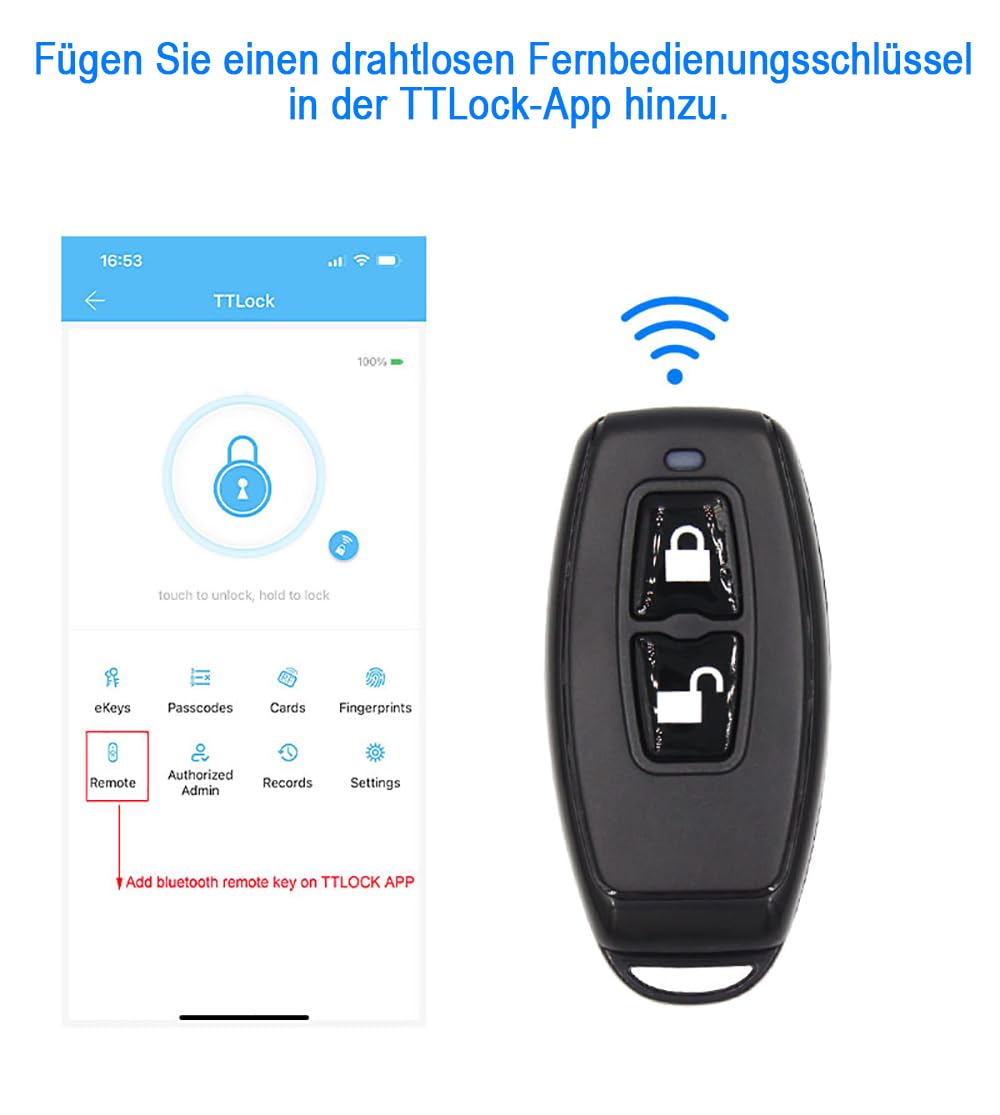 M.I.C. Switch Fernbedienung - Kompatibel mit Smart Lock Y09 Wandleser, Vorhängeschloss, Möbelschloss & Unilock E…