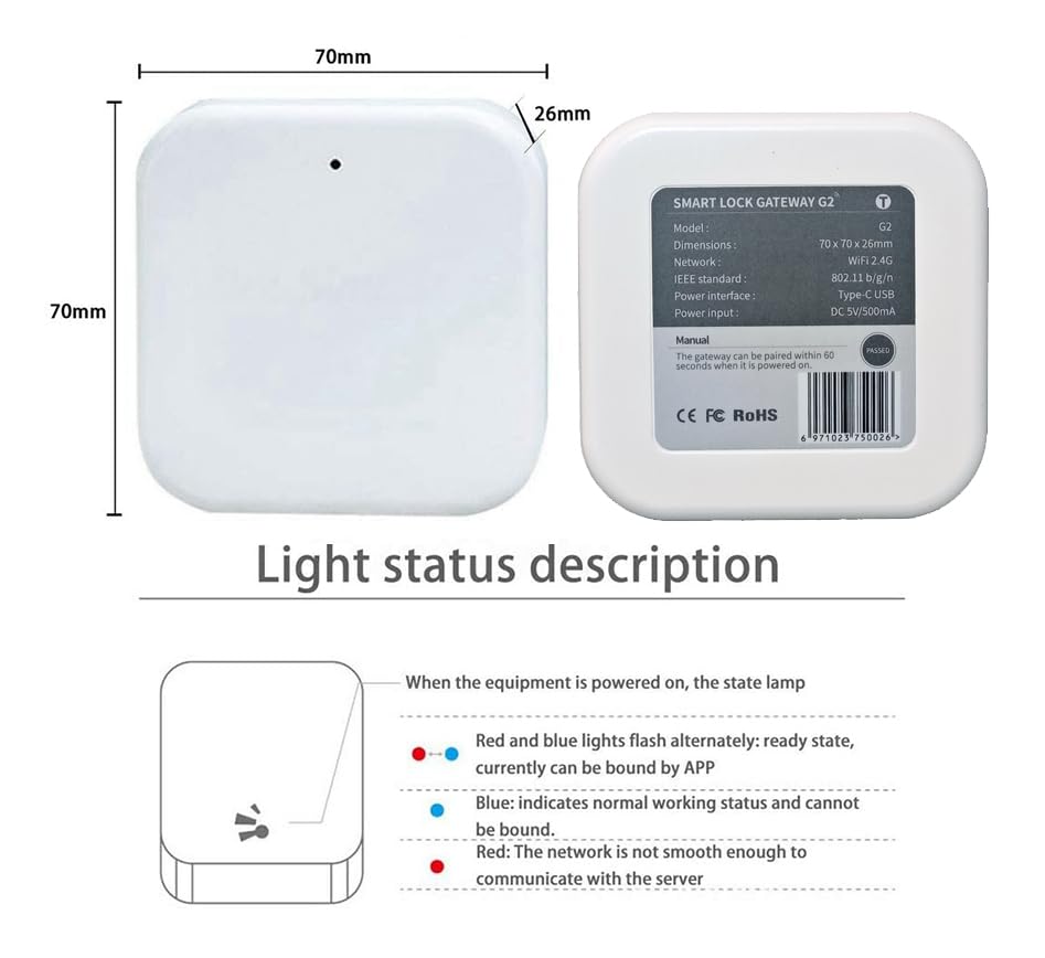 M.I.C. WiFi Gateway - Öffnung & Verwaltung Elektronischer Türschlösser von überall, per APP, Zubehör für M.I.C.…