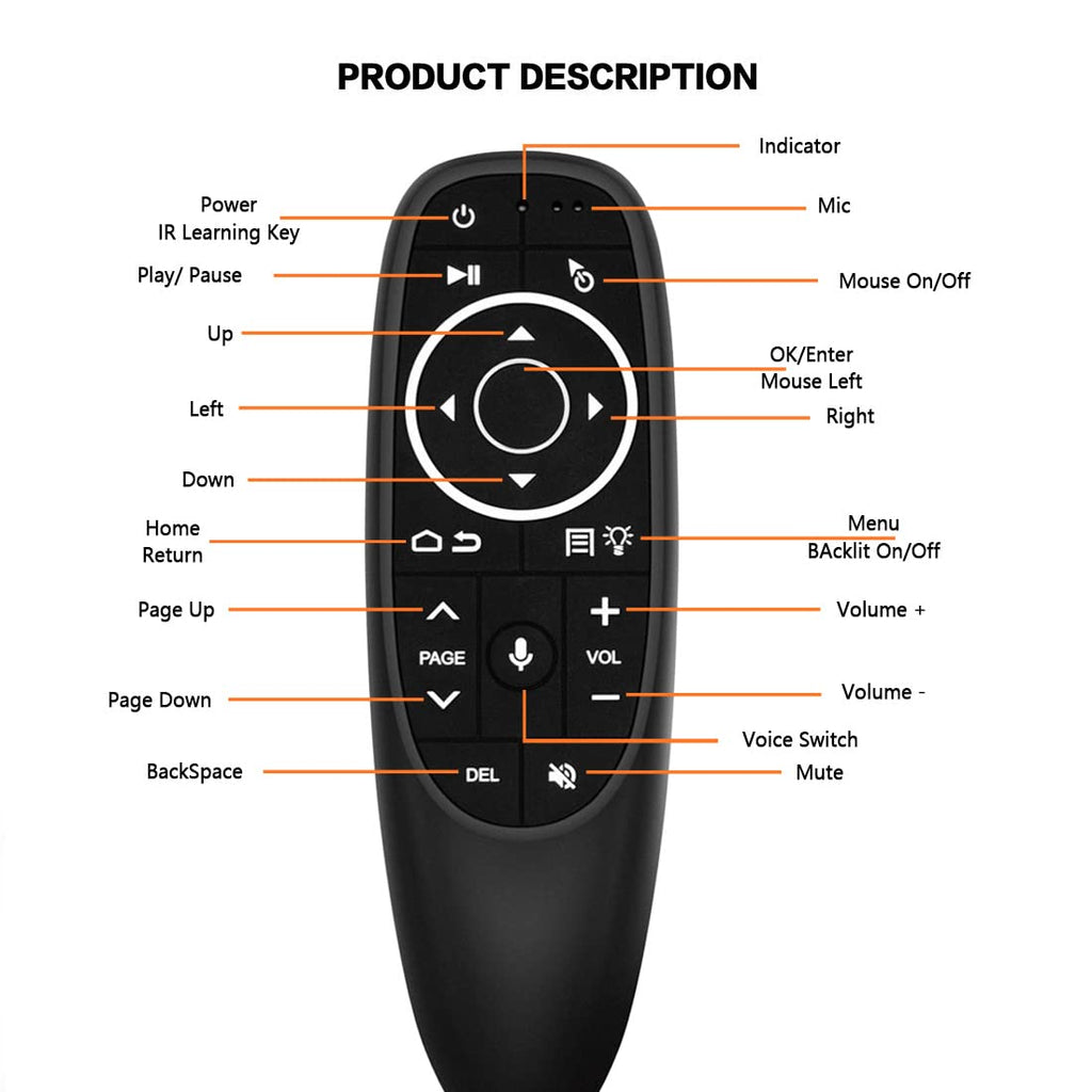 M.I.C. G10SPRO:Air Maus Fernbedienung,Bluetooth 5.0, 2.4G Wireless Voice Airmouse Airmaus Fernbedienung Tastatur…