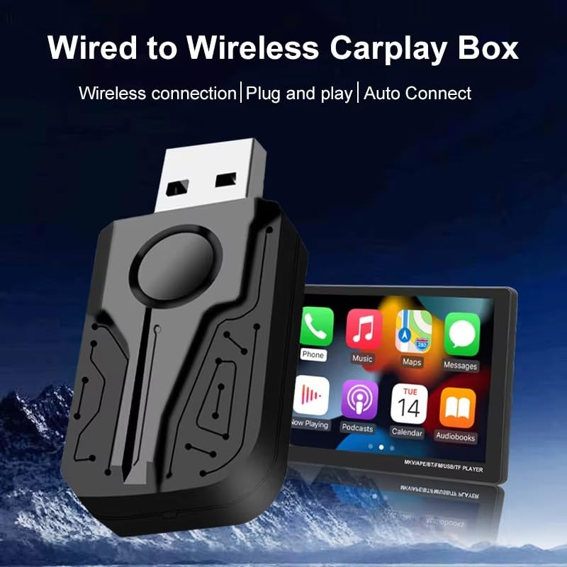 M.I.C. 2-in-1 Wireless Adapter für CarPlay & Android Auto – Macht originales Kabel-CarPlay/Android Auto kabellos
