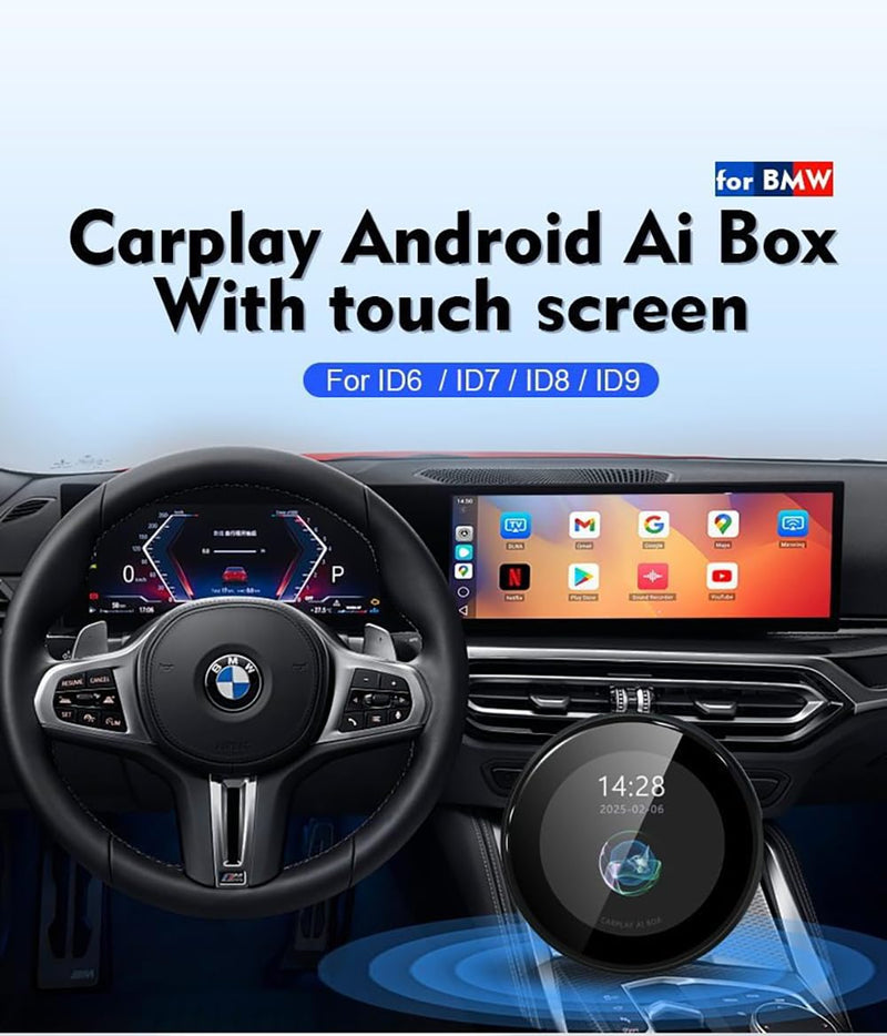 M.I.C. Android 13 CarPlay Display Box: QC6125, 4GB+64GB,kompatibel für BMW iDrive 6–9 & Fahrzeuge mit kabelgeb.…