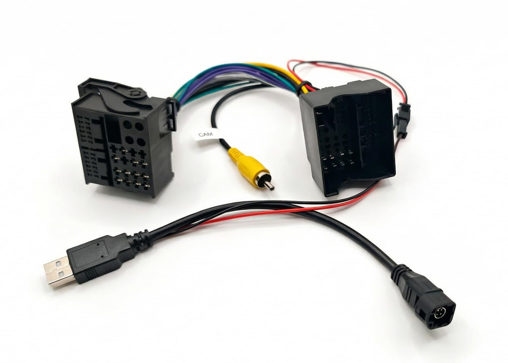 M.I.C.SKAA-60: Umrüst Adapter Quadlock MIB MQB Anschluss - Quad Lock RCD RNS mit Rückfahrkamera Ausgang und USB…