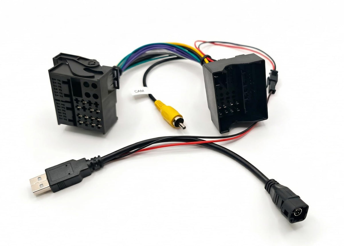 M.I.C.SKAA-60: Umrüst Adapter Quadlock MIB MQB Anschluss - Quad Lock RCD RNS mit Rückfahrkamera Ausgang und USB…