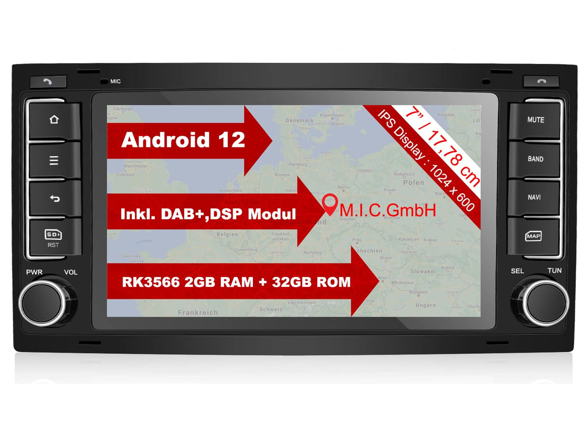 M.I.C. AVT7-lite Android 12 Autoradio für VW T5 multivan Touareg mit RNS 510