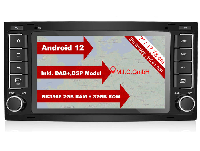 M.I.C. AVT7-lite Android 12 Autoradio für VW T5 multivan Touareg mit RNS 510