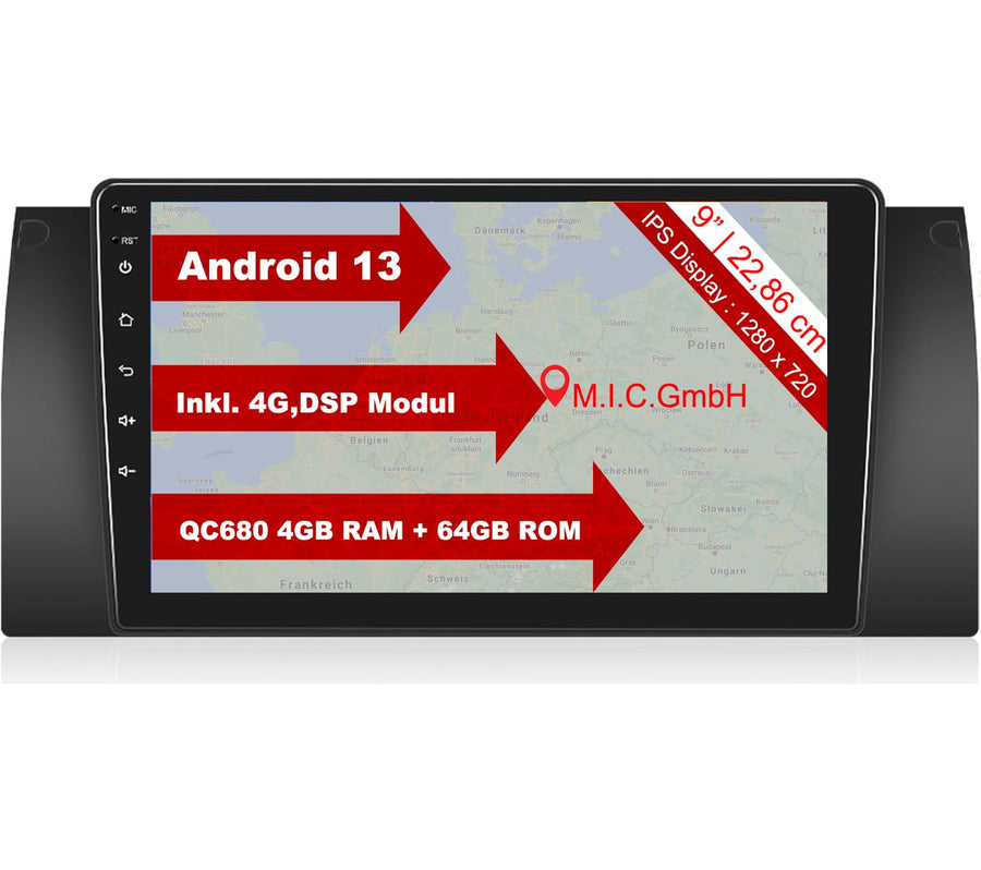 M.I.C. 1747 Android 13 Autoradio für 5er, E39, E53, X5, M5
