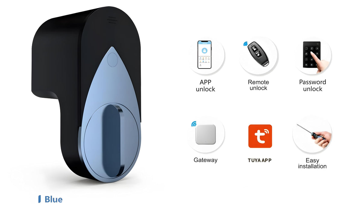 M.I.C. Smart Lock Bluetooth Türschloss, schlüsselloser Zutritt per App, kompatibel mit Tuya, Alexa & Google Home…