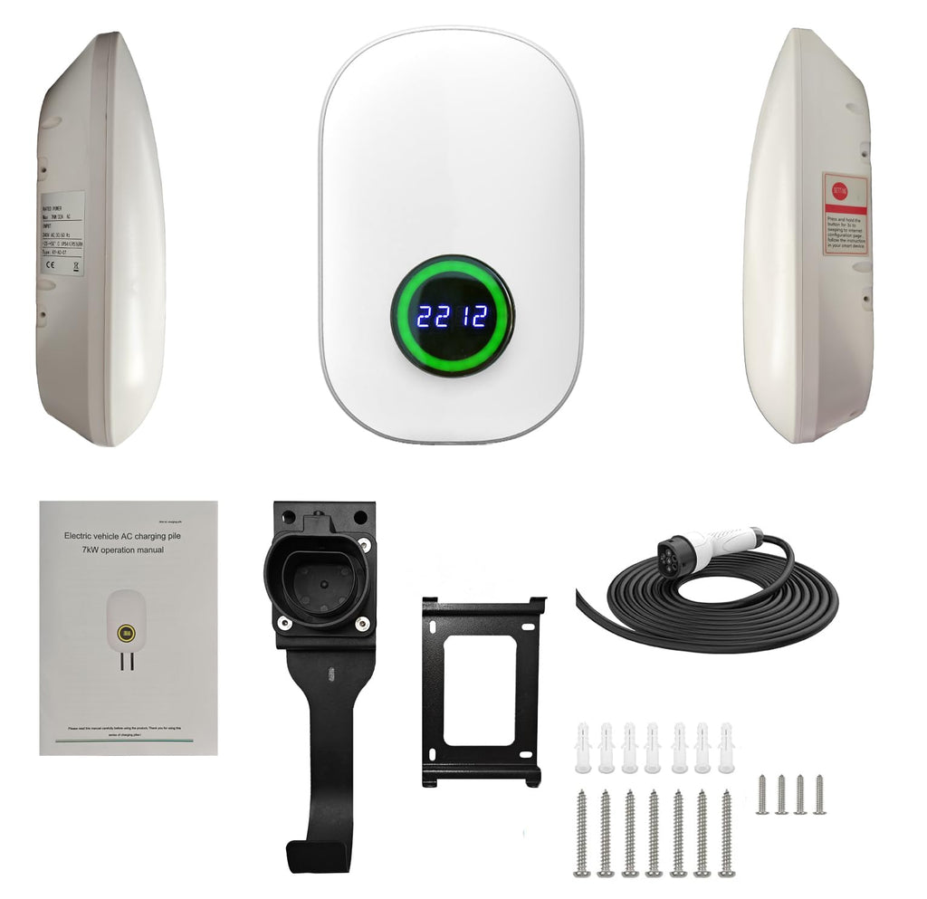 M.I.C. Wallbox Ev Charger Ladegerät: Typ 2 7KW 1-phasig 5m 32A WLAN APP passt für Elektroautos mit IEC62196-2 St…