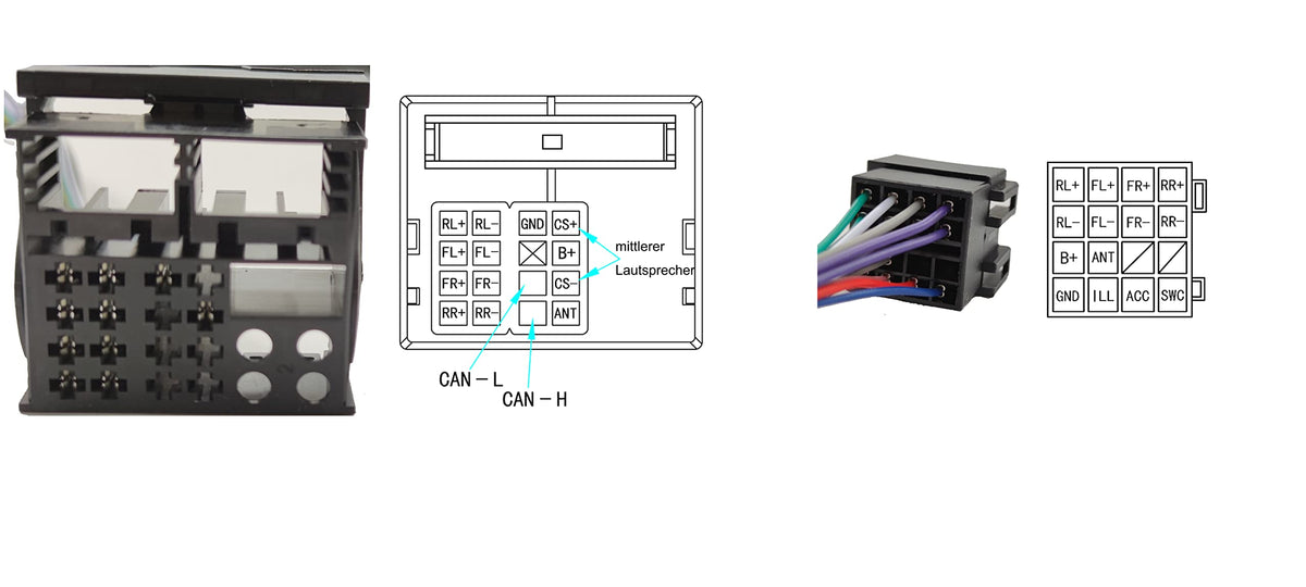 M.I.C. SKAA-61: Einbauset für AO7 B09PF538DQ AO8-Lite B08M5YFZ71: Quadlock - ISO Stromanschluss Kabel Adapter un…