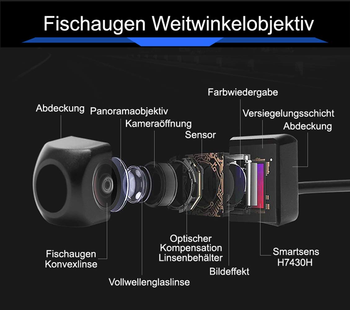 M.I.C.-8016:Rückfahrkamera Kennzeichenbeleuchtung Wasserdicht Einparkhilfe