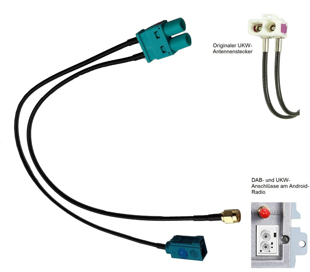 M.I.C. Zubehör Radios: SKAA-59B DAB+ Antennen-Adapter (Doppel-Fakra auf SMA)