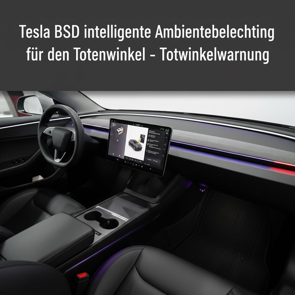 M.I.C. LED-Ambientelicht-Lichtleiste mit BSD – Totwinkel-, Geschwindigkeits & Türwarnung, farb- & helligkeitsreg…