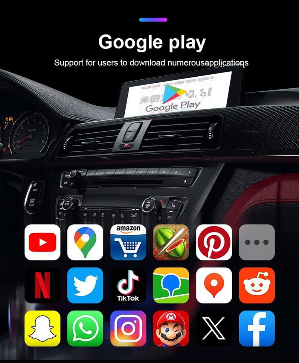 M.I.C. Android 13 CarPlay Display Box: QC6125, 4GB+64GB,kompatibel für BMW iDrive 6–9 & Fahrzeuge mit kabelgeb.…