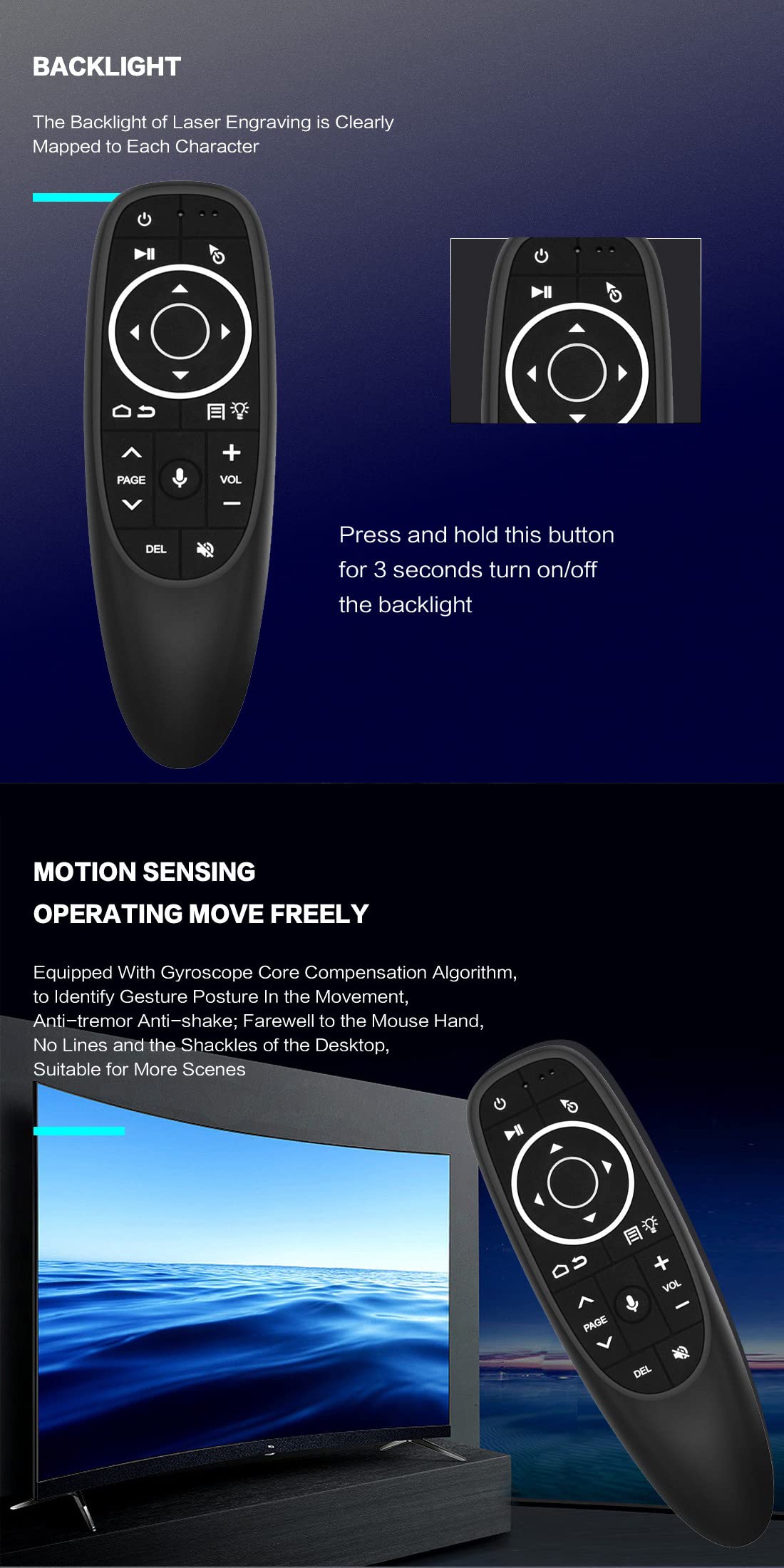 M.I.C. G10SPRO:Air Maus Fernbedienung,Bluetooth 5.0, 2.4G Wireless Voice Airmouse Airmaus Fernbedienung Tastatur…