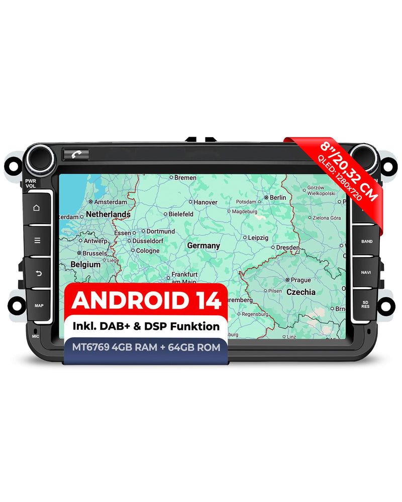 M.I.C. V9B-S Android 14 Autoradio für VW UP/Skoda Citigo/Seat MII