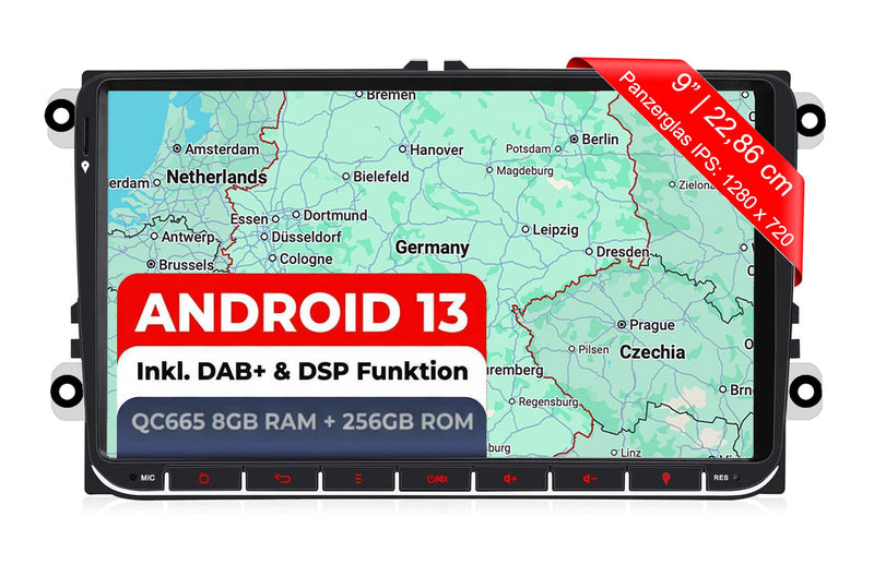 M.I.C. AV9V2-Ultra Android 13 Autoradio für VW/Skoda/SEAT (RNS/RCD Ersatz)