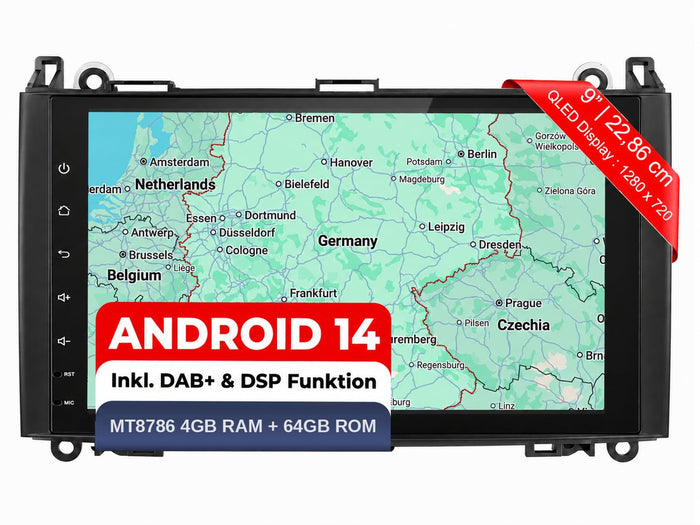 M.I.C. M9-S Android 14 Autoradio - Mercedes-Benz A-Klasse W169, B-Klasse