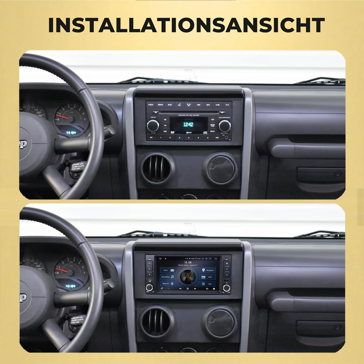 M.I.C. J7-S Android 14 Autoradio für Jeep Compass/Dodge/Chrysler/Lancia