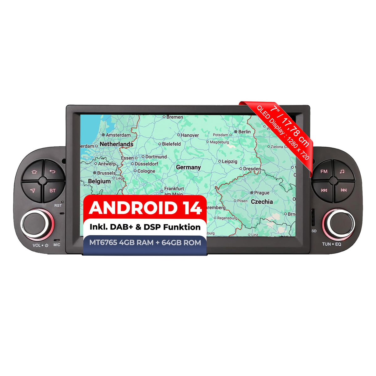 M.I.C. AFIP7-L2 Android 14 Autoradio für FIAT Panda 2013-2020