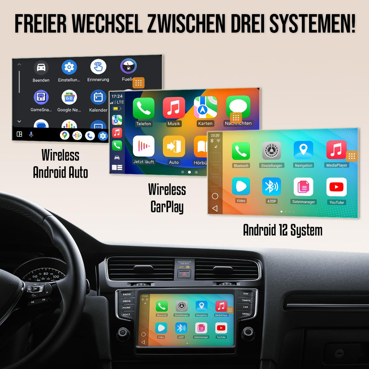 M.I.C. Carplay HDMI Pro: Android 12 Qualcomm 665 6GB+128GB Eingebaut GPS Unterstützt: Mini HDMI USB 4G Nano SIM…