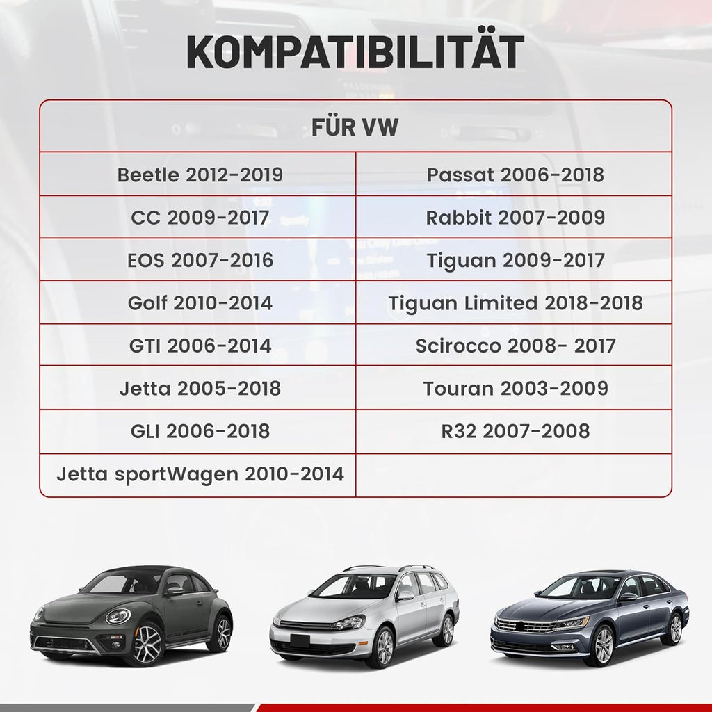 M.I.C. VW-007 Doppel-DIN Autoradio Einbaurahmen, Schwarz, mit Montagezubehör, Blende für Fahrzeug-Stereoanlage S…