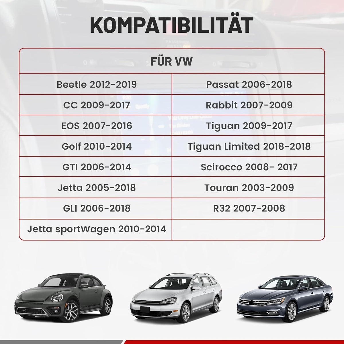 M.I.C. VW-007 Doppel-DIN Autoradio Einbaurahmen, Schwarz, mit Montagezubehör, Blende für Fahrzeug-Stereoanlage S…