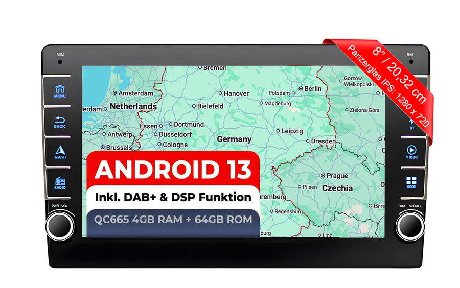 M.I.C. AVM8 Android 13 Autoradio für MQB Leon Polo Fabia Rapid Ibiza, Navi