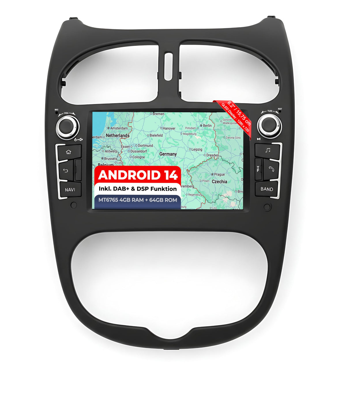 M.I.C. AP6-L2 Android 14 Autoradio für Peugeot 206 2000-2006