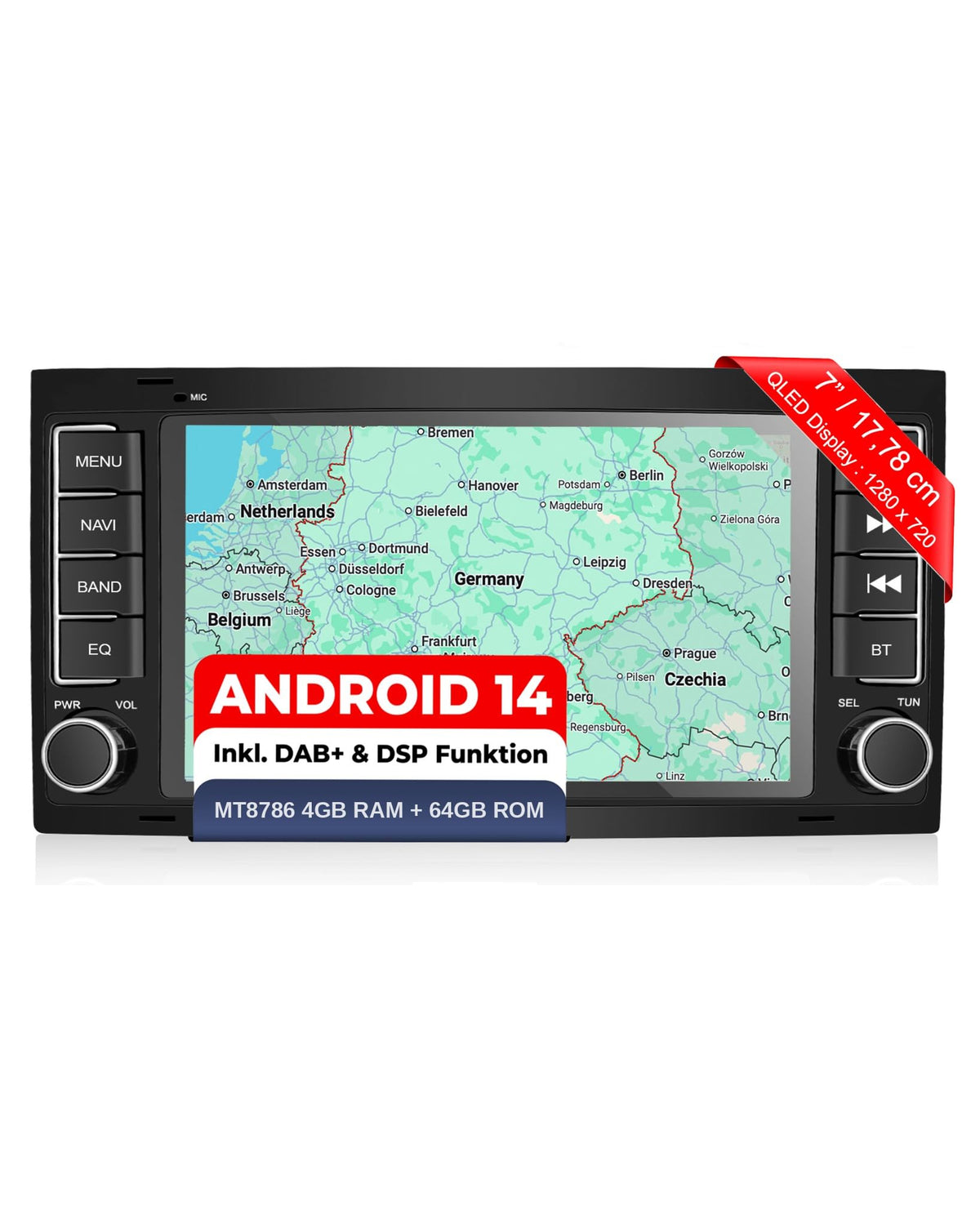 M.I.C. V7A-S Android 14 Autoradio für VW T5/Multivan/Touareg RNS 2