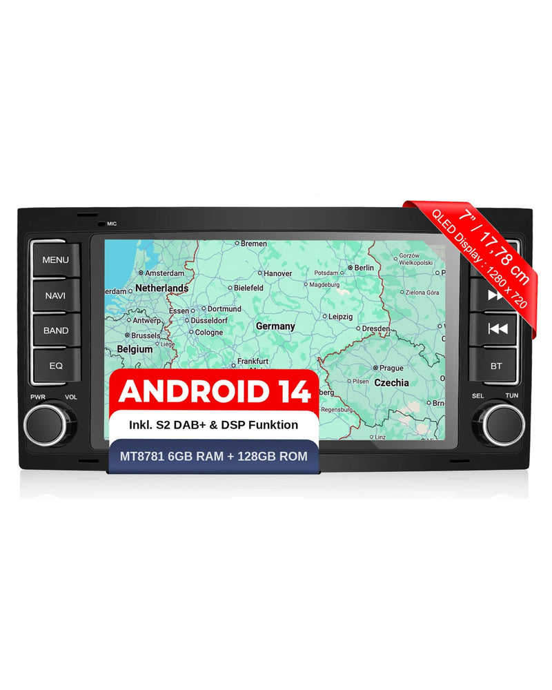 M.I.C. V7A-U Android 14 Autoradio für VW T5/Multivan/Touareg RNS 2
