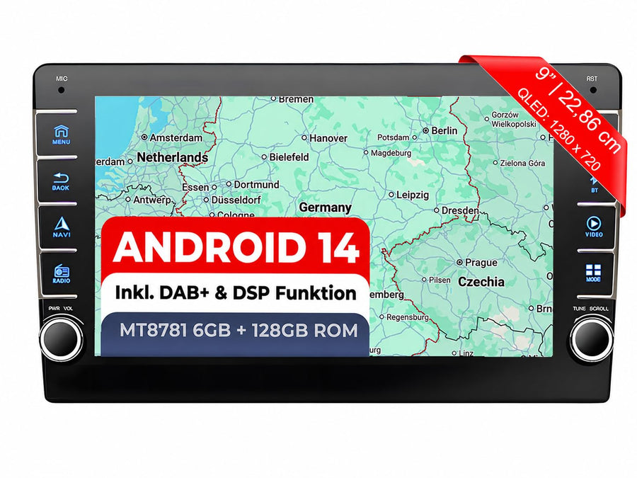 M.I.C. V9A-U Android 14 Autoradio für MQB Plattform Golf7 Octavia Passat