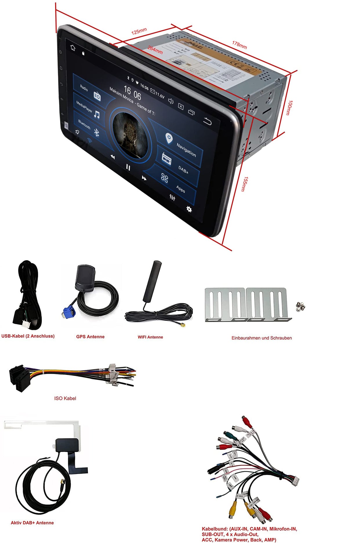 M.I.C. AU10-lite Android 12 Autoradio Universal für VW Toyota KIA Nissan Hyundai FIAT