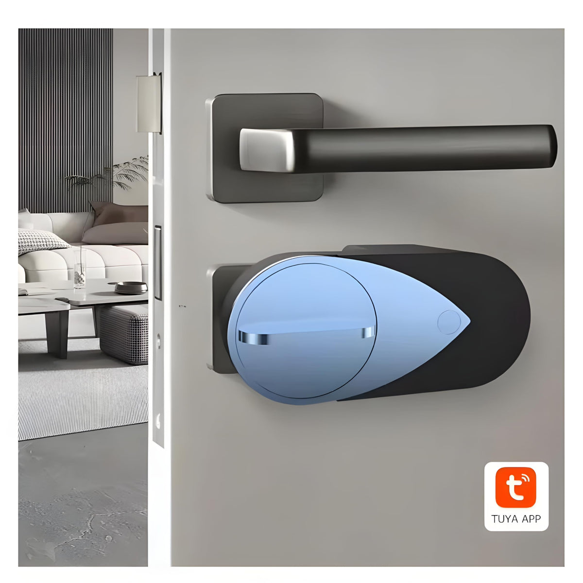 M.I.C. Smart Lock Bluetooth Türschloss, schlüsselloser Zutritt per App, kompatibel mit Tuya, Alexa & Google Home…