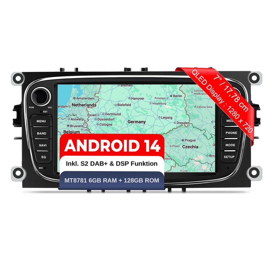 M.I.C. F7-U Android 14 Autoradio - Ford Focus MK2/Mondeo/Cmax/Galaxy/Smax