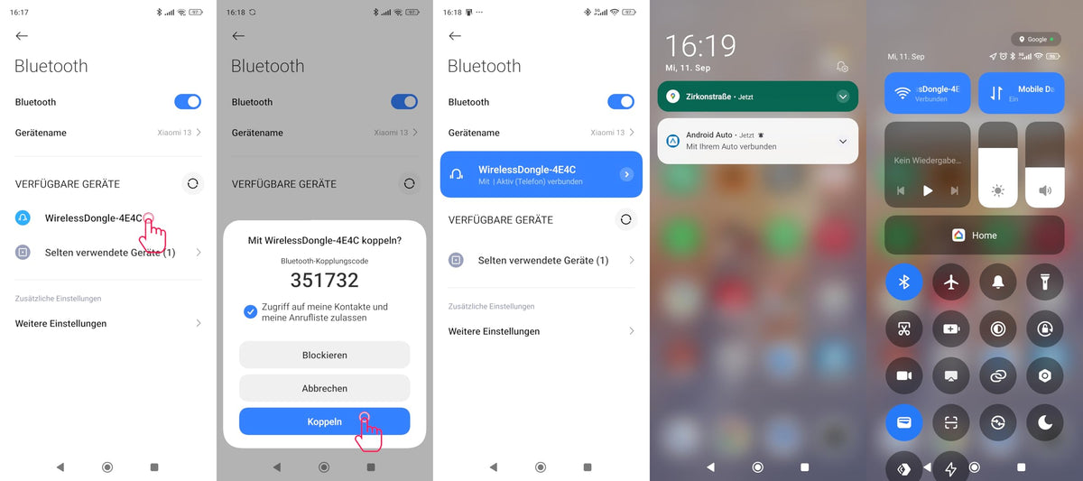 M.I.C. 2-in-1 Wireless Adapter für CarPlay & Android Auto – Macht originales Kabel-CarPlay/Android Auto kabellos