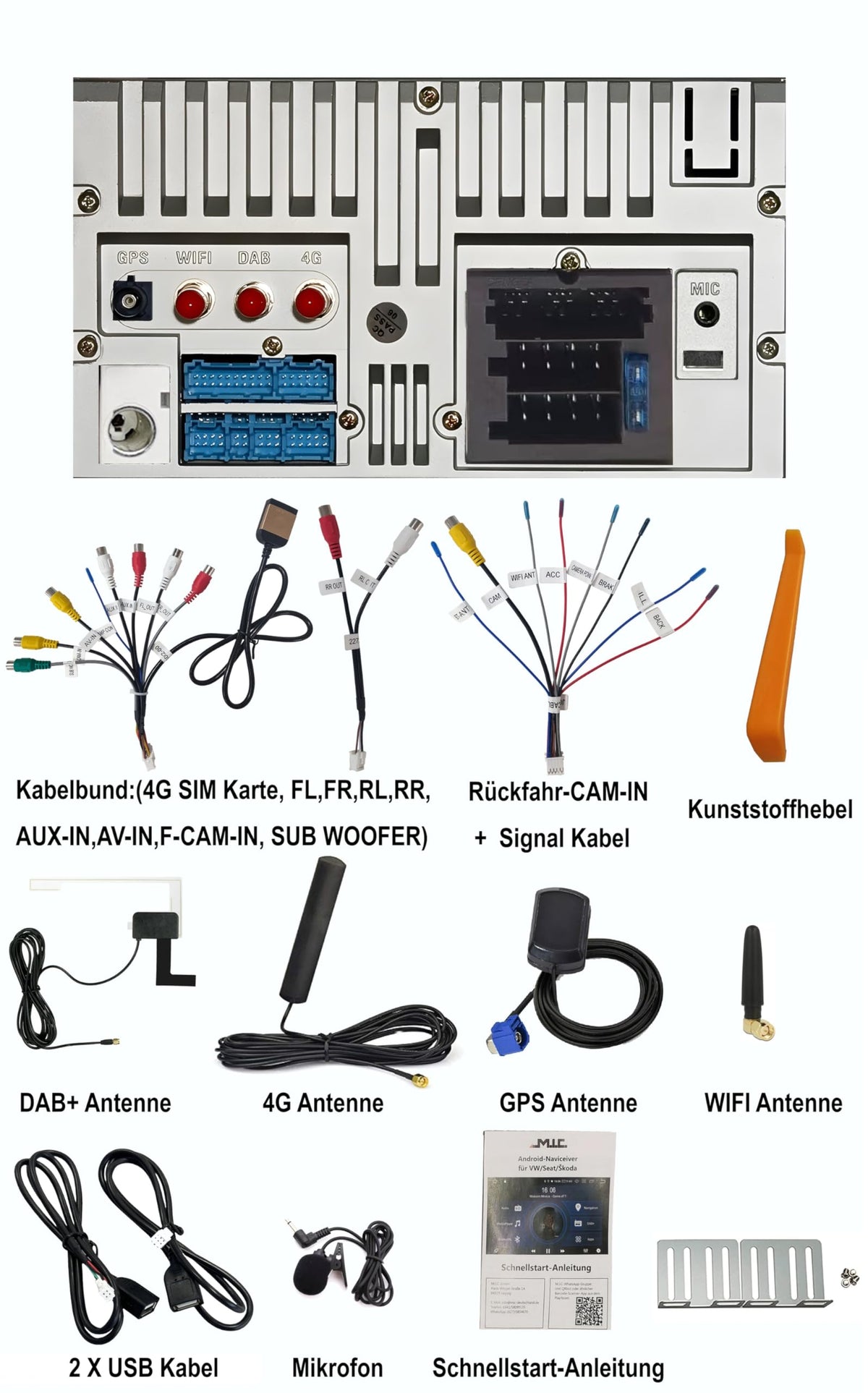 M.I.C. U7-S Android 14 Autoradio - Universal für VW/Toyota/Kia/Nissan