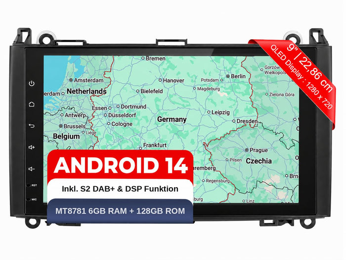 M.I.C. M9-U Android 14 Autoradio - Mercedes-Benz A-Klasse W169, B-Klasse