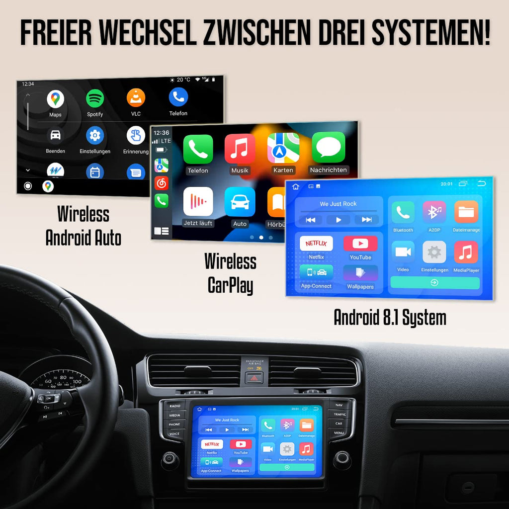 M.I.C. Carplay Smart Box dongle Adapter: Android 8 (geschlossen System) Rockchip 3326 2G+8G Wireless Carplay & A…