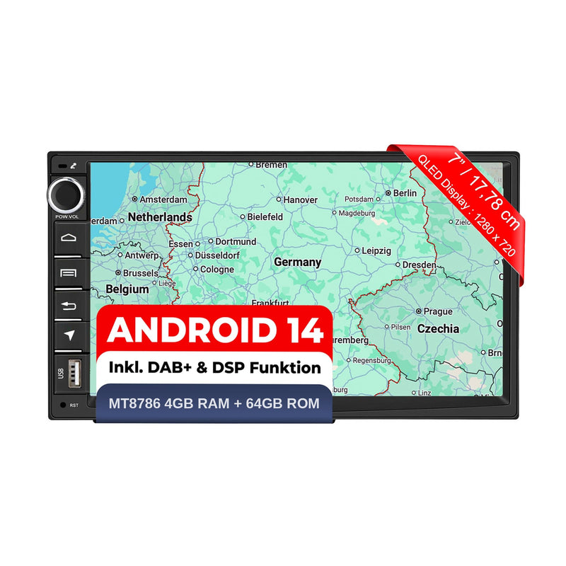 M.I.C. U7-S Android 14 Autoradio - Universal für VW/Toyota/Kia/Nissan