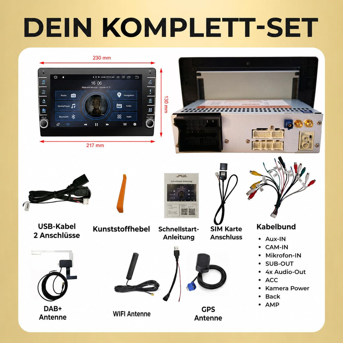 M.I.C. AVM8 Android 13 Autoradio für MQB Leon Polo Fabia Rapid Ibiza, Navi