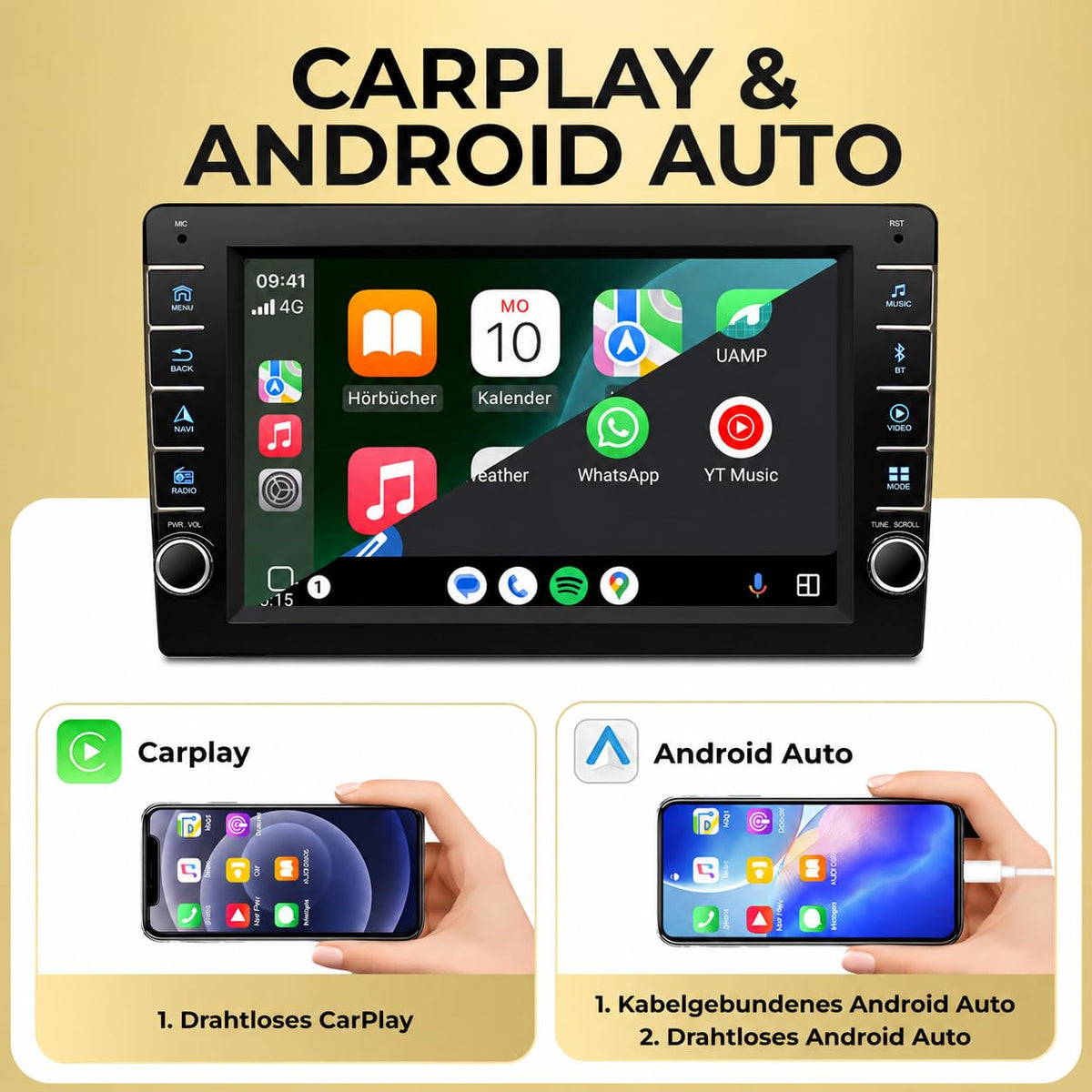 M.I.C. V9A-S Android 14 Autoradio für MQB Plattform Golf7 Octavia Passat