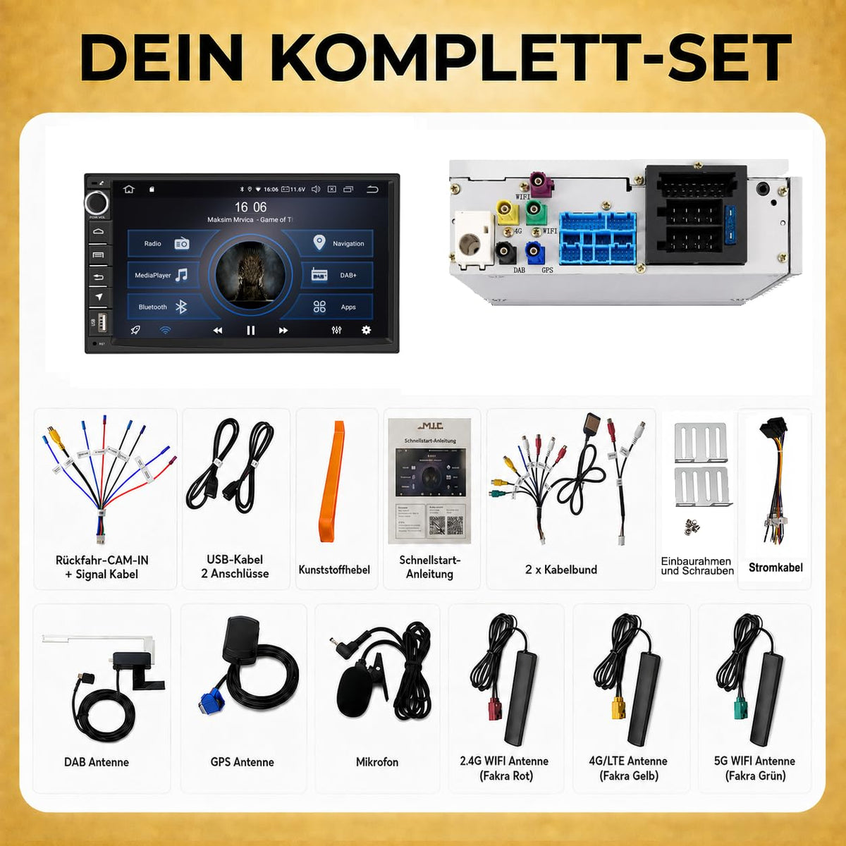 M.I.C. U7-U Android 14 Autoradio - Universal für VW/Toyota/Kia/Nissan
