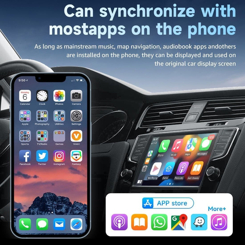 M.I.C. 2-in-1 Wireless Adapter für CarPlay & Android Auto – Macht originales Kabel-CarPlay/Android Auto kabellos