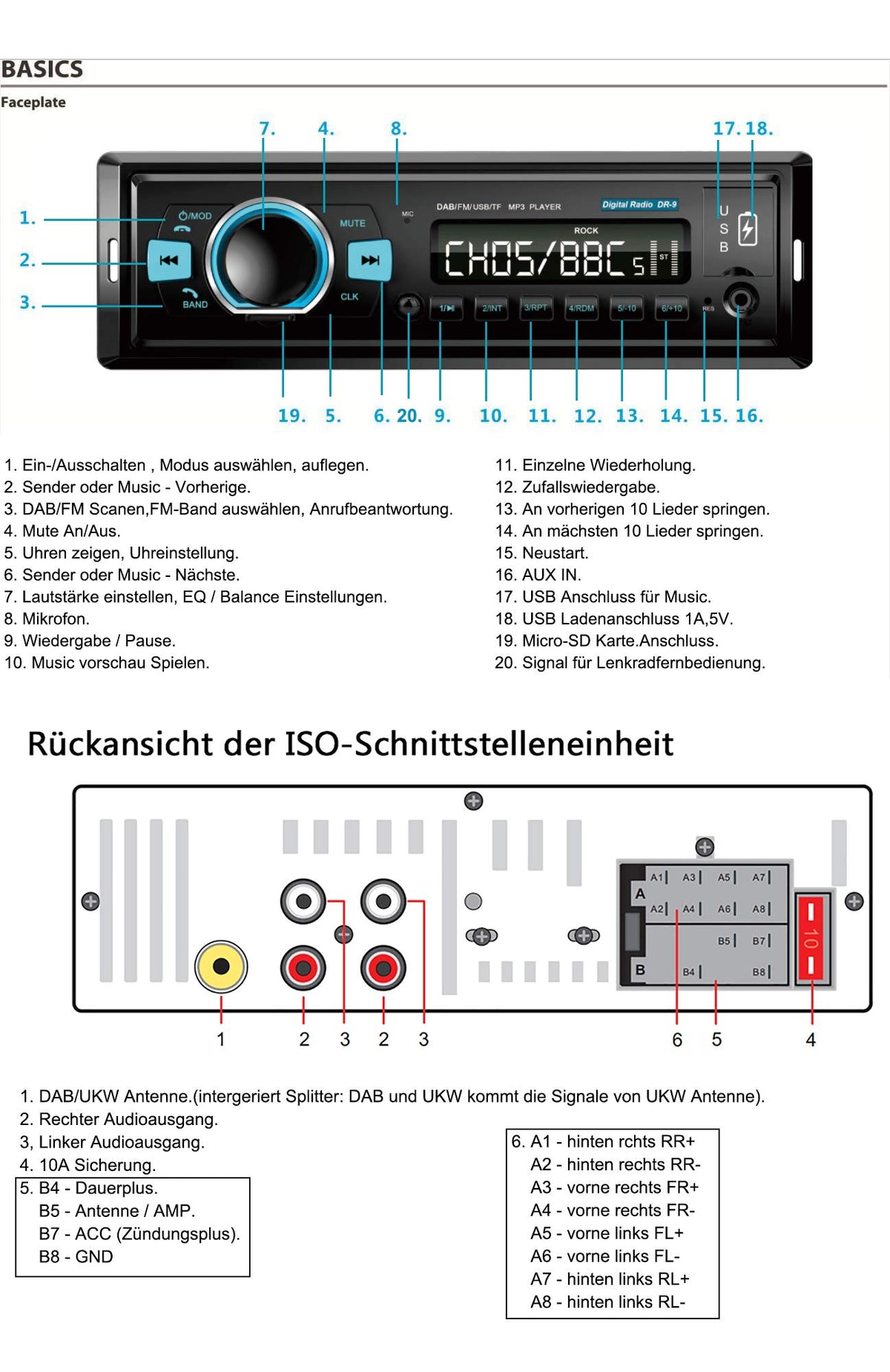 M.I.C. DR-9 DAB+ Autoradio