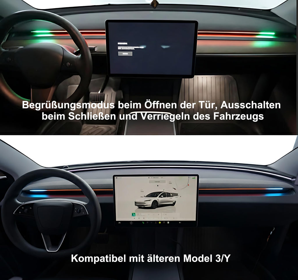 M.I.C. LED-Ambientelicht-Lichtleiste mit BSD – Totwinkel-, Geschwindigkeits & Türwarnung, farb- & helligkeitsreg…