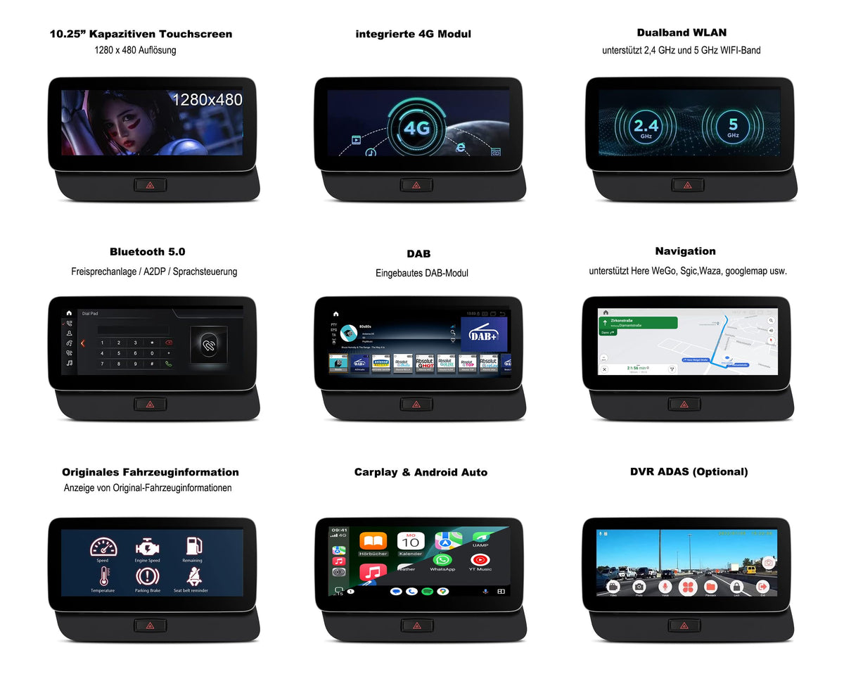 M.I.C. Q5H Android 13 Autoradio für Audi Q5 mit Multimedia Radiosystem