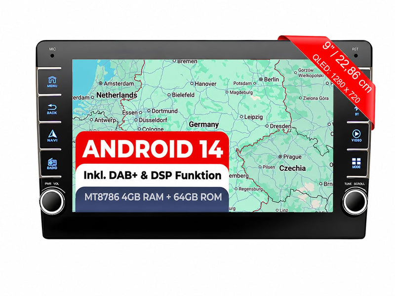 M.I.C. V9A-S Android 14 Autoradio für MQB Plattform Golf7 Octavia Passat