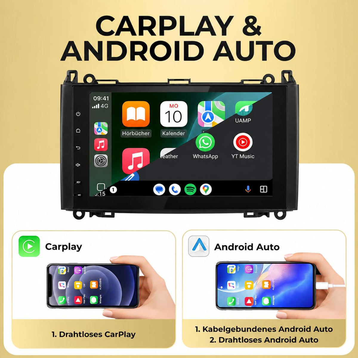 M.I.C. M9-U Android 14 Autoradio - Mercedes-Benz A-Klasse W169, B-Klasse