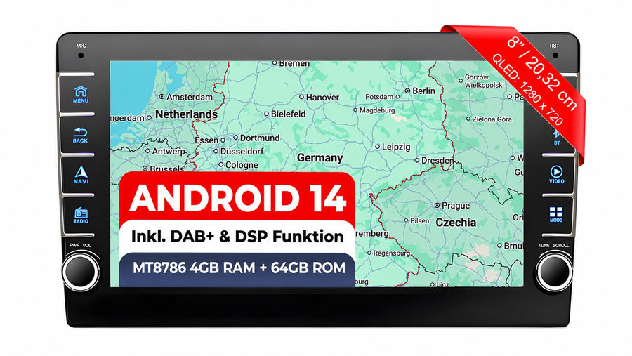 M.I.C. V8A-S Android 14 Autoradio für MQB Plattform Leon Polo Fabia Rapid