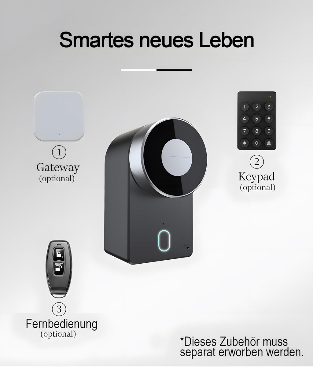 M.I.C. Smart Lock Bluetooth Türschloss, schlüsselloser Zutritt per App, kompatibel mit TTLock, Alexa & Google Ho…
